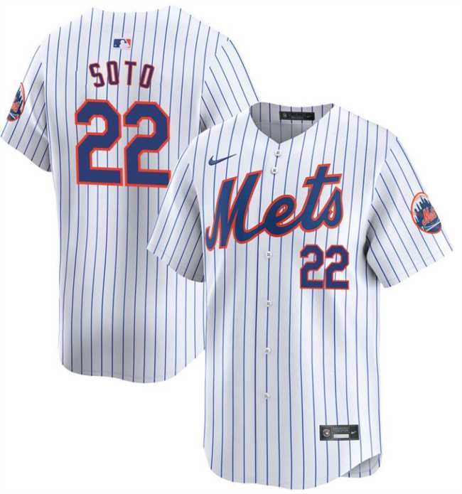 Mens New York Mets #22 Juan Soto White Home Limited Stitched Jersey Dzhi